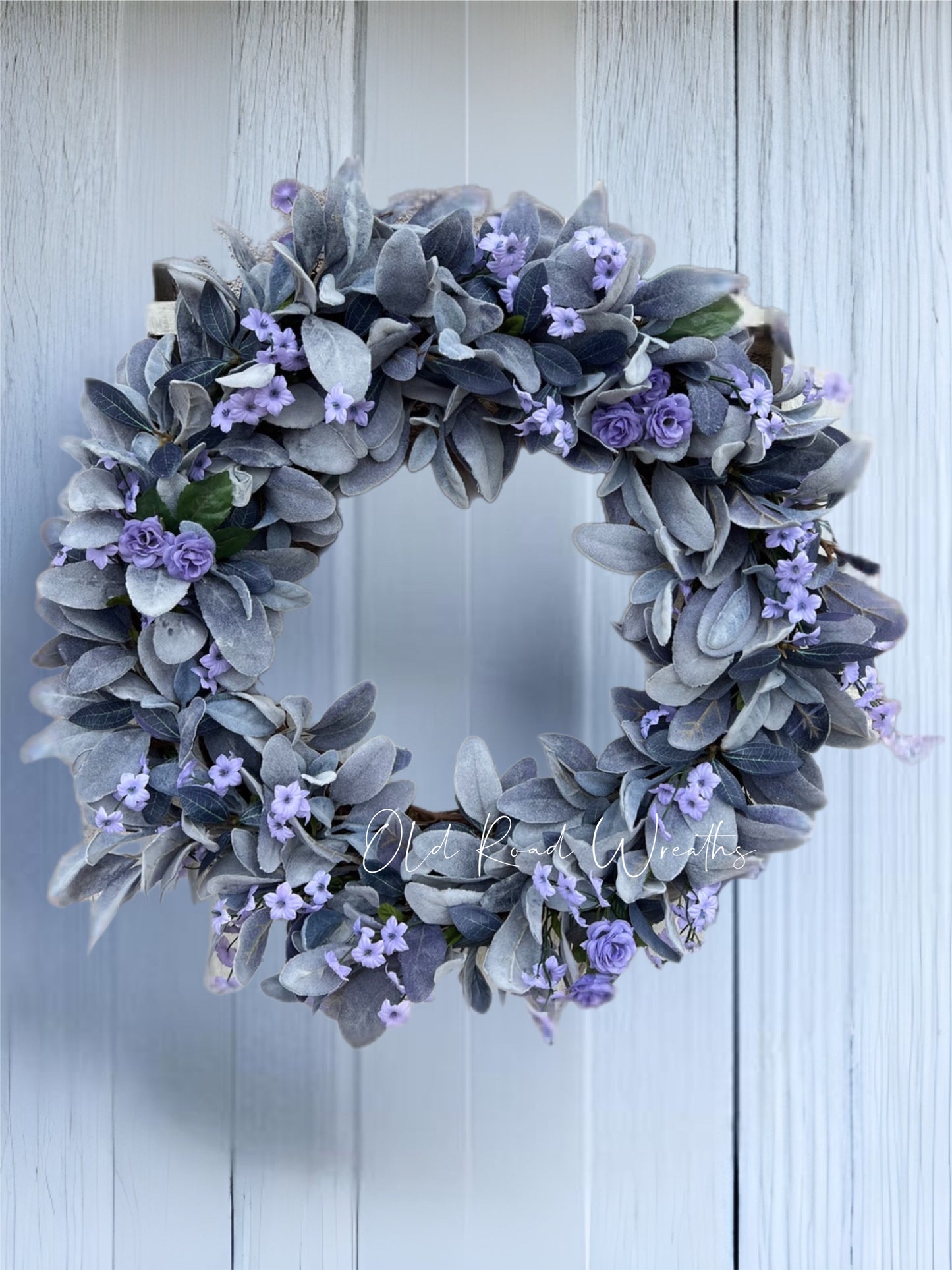Lavender Lambs Ear Wreath, Iris