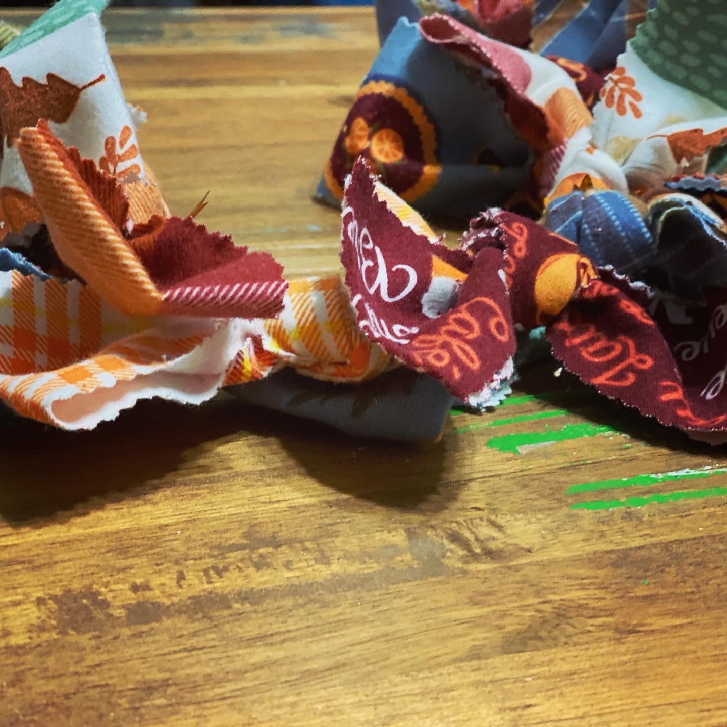 Pumpkins & Plaid Fleece Bow tie Garland