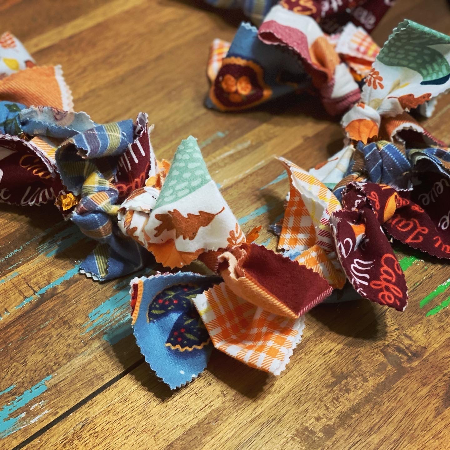 Pumpkins & Plaid Fleece Bow tie Garland