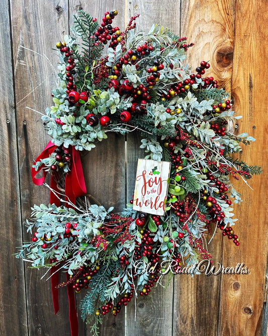 Very Berry Christmas Wreath, Christmas Wreath, Joy