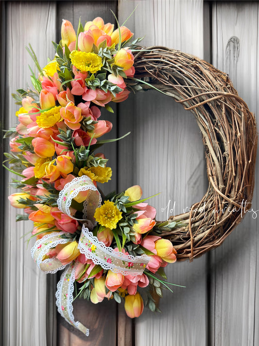 Spring Tulip & Rucus Wreath, Talullah