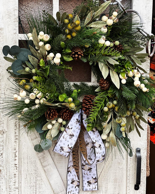 Christmas Moose Neutral Wreath, Edwin