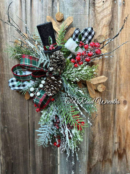 Wooden Snowflake Doorhanger, Crystal