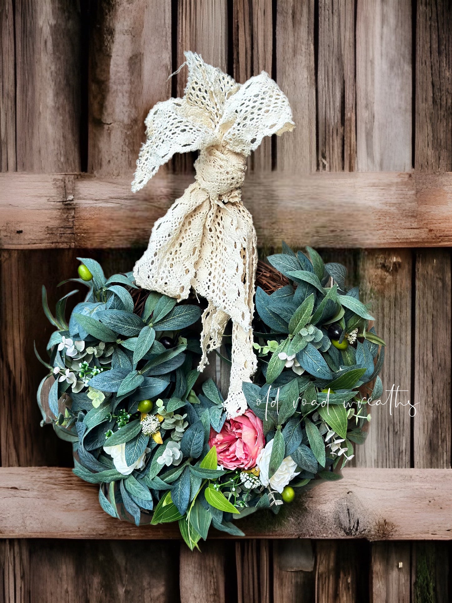 Olive Branch & Rose bud Wreath, Riviera