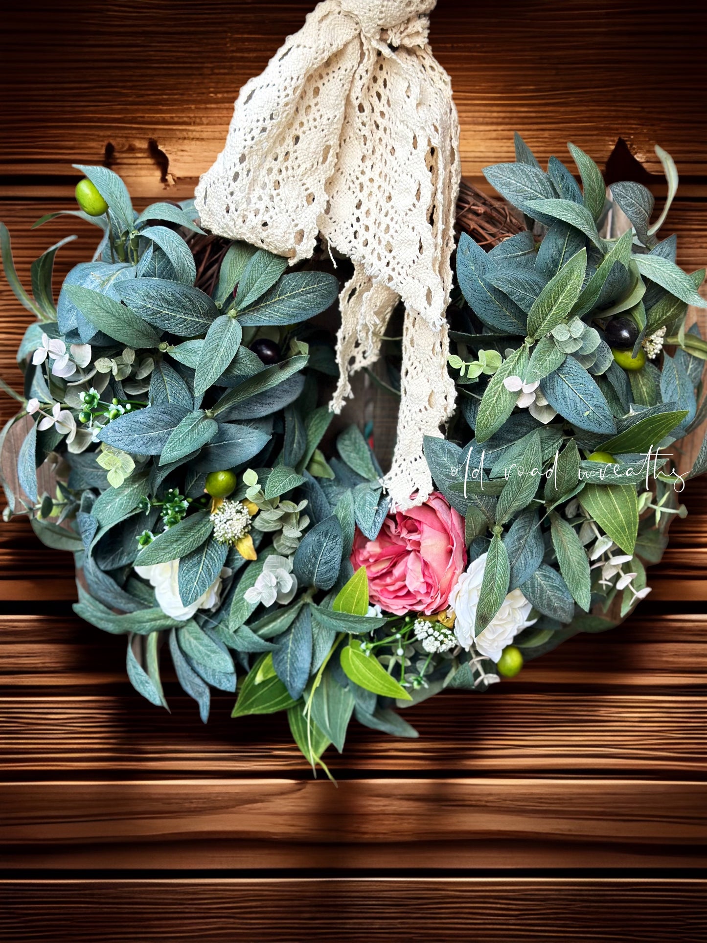 Olive Branch & Rose bud Wreath, Riviera