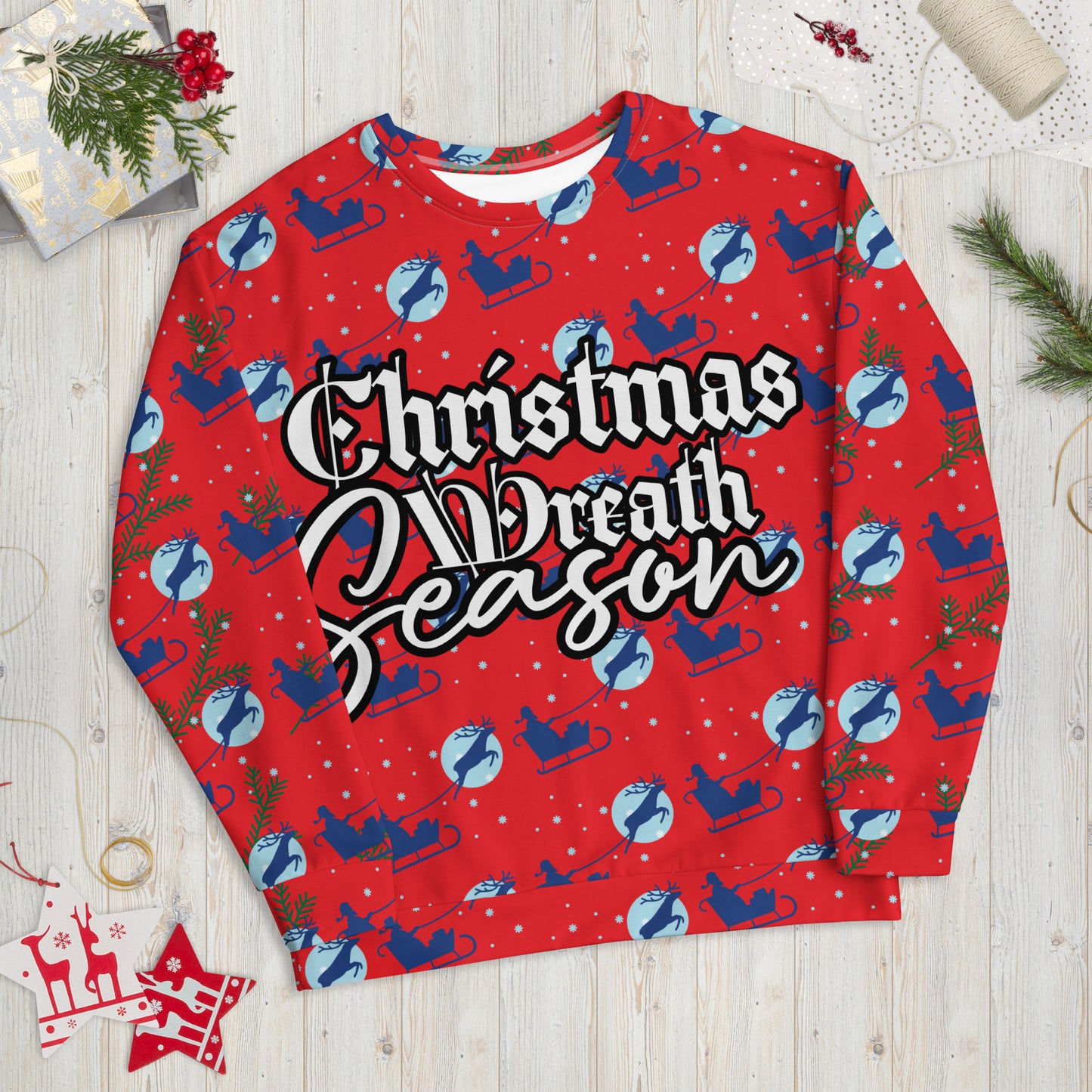 Sleigh "Christmas Wreath Season" Unisex Sweatshirt