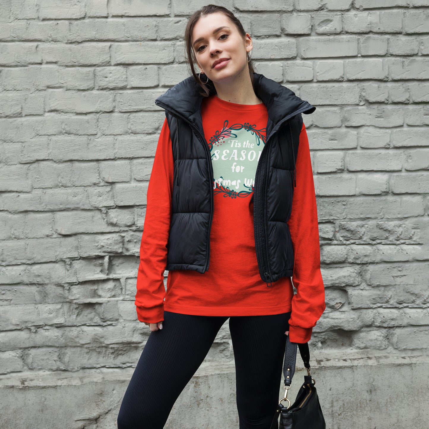 Tis the Season for Christmas Wreath Season Unisex Long Sleeve Tee
